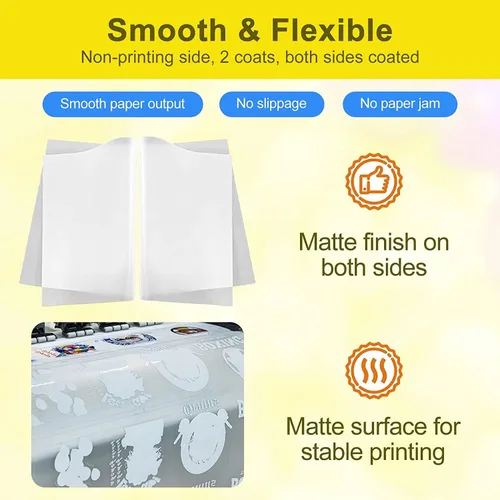 Miniatura 4 de Película de transferencia DTF: A3 50 hojas de papel de transferencia de PET de doble cara con acabado mate premium directamente a las camisetas