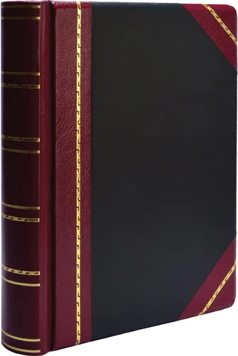 Wilson Jones Libro de minutos, solo carpeta, tamaño carta, capacidad de 500 páginas, piel sintética, rojo y negro (W397-15)