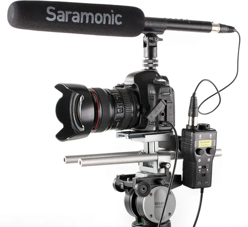 Miniatura 5 de Saramonic SR-TM7 Super-Cardioid Broadcast XLR Shotgun Micrófono condensador con batería recargable incorporada, cápsula de 15 pulgadas, filtro
