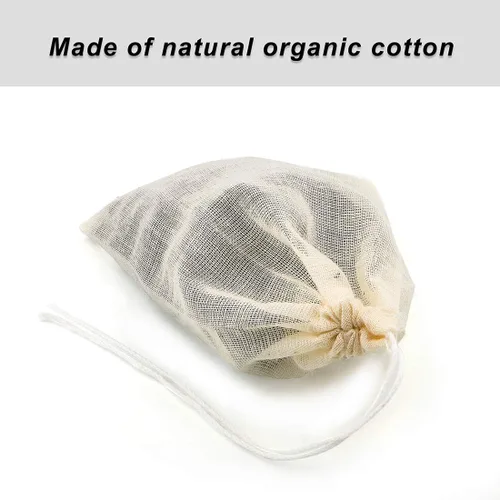 Miniatura 3 de Bolsas de filtro de té, paquete de 50 bolsas de té de algodón reutilizables, bolsas vacías sin blanquear, bolsas de filtro ecológicas para té