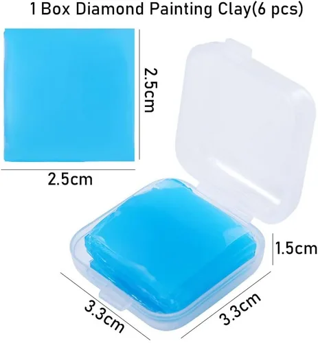 Miniatura 2 de 1 caja/6 piezas de pintura cuadrada de diamante arcilla de diamante arte pintura pegamento pintura cera de perforación de barro de diamante con caja