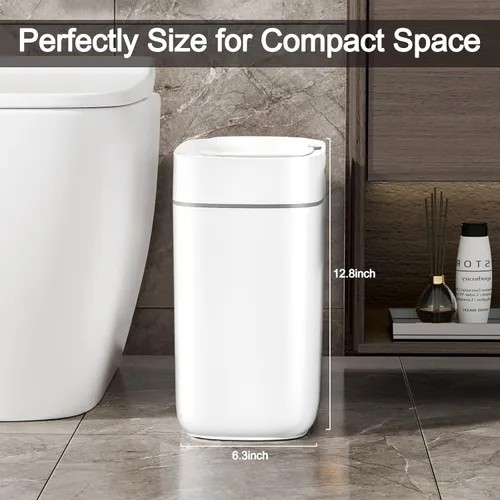 Miniatura 2 de MOPALL Cubo de Basura Automático con Sensor de Movimiento para Baño con Tapa, Cubo de Basura sin Contacto de 3.5 Galones, Cubo de Basura Inteligente