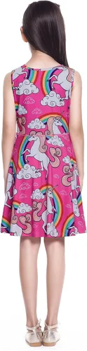 Miniatura 6 de Jxstar Vestidos sin mangas para niñas, ropa casual de verano para niños pequeños