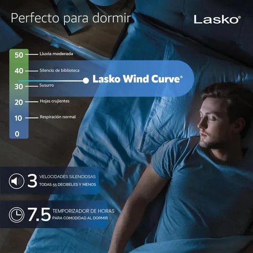 Miniatura 5 de Lasko Ventilador de torre oscilante con control remoto, ventiladores de piso silenciosos para dormitorio, 42 pulgadas, plateado T42951 Plata T42951