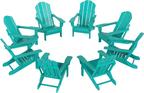 Miniatura 44 de HDPE Laguna Silla Adirondack plegable de polietileno (juego de 2), teca