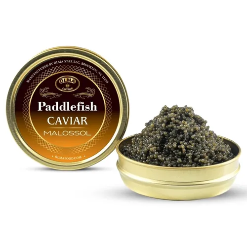Miniatura 9 de Envío nocturno – Olma American Paddlefish Black Caviar – Perlas grises medianas, sabor suave – 1 oz / 28 g