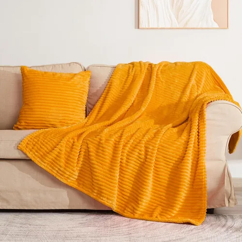 Miniatura 81 de Vessia - Manta de forro polar de franela (50x70 pulgadas), manta 3D de jacquard negra, esponjosa y cálida para sofá, sillón, cama, silla, 300GSM
