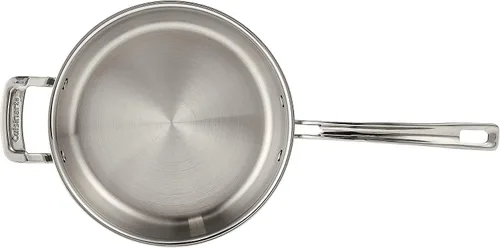 Miniatura 3 de Cuisinart MCP33-24HN MultiClad Pro de acero inoxidable de 3.5 cuartos de galón con sartén para saltear con mango auxiliar y cubierta, 3.5 cuartos