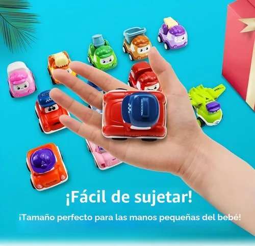 Miniatura 3 de 12 piezas de juguetes de coches de tracción para niños de 1 2 3 años, juguetes de coches de bebé para niños de 12 a 18 meses, juego de coches