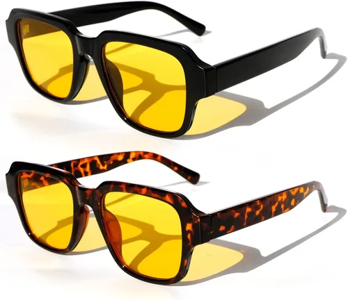 Sehnsucht Gafas de conducción nocturna, gafas clásicas de visión nocturna para hombres y mujeres, gafas de noche reductoras antirreflejos Negro y