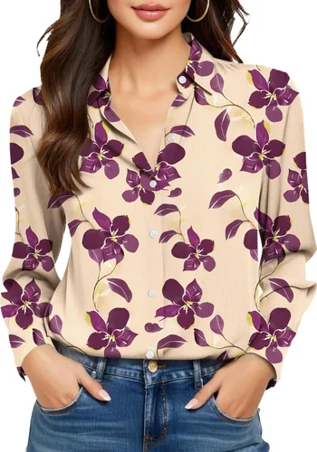 Miniatura 31 de Camisas sin planchado y sin arrugas para mujer, con botones, de manga larga, de seda de morera, blusas casuales para el trabajo