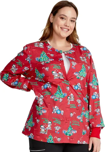 Miniatura 6 de Cherokee Impresiones Mujeres Calentamiento Scrubs Chaqueta Snap Front CK301