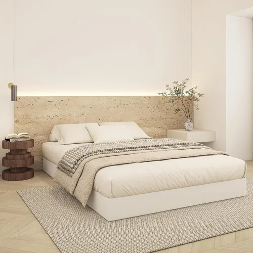 Miniatura 4 de Base de cama tamaño Queen de 7 pulgadas de alto, base de colchón de metal resistente de 3000 libras con funda de tela, fácil montaje, silenciosa