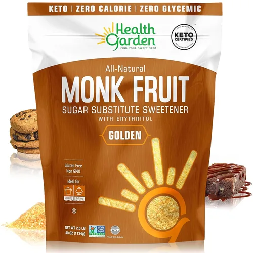 Miniatura 10 de Health Garden Edulcorante de fruta de monje, clásico, sin OMG, sin gluten, sustituto del azúcar, Kosher, apto para dieta cetogénica (3 libras)