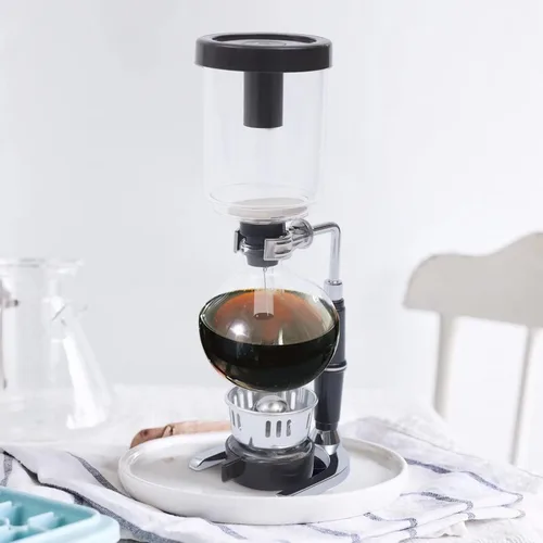Miniatura 3 de Siphon - Cafetera de sifón, 16.9 fl oz, cafetera sifón de mesa, cafetera sifón de acero inoxidable, cafetera al vacío, color negro
