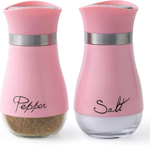 Juego de salero y pimentero Lonffery - Envases de sal para regalos, decoración de cocina, hogar, caravana, campamento, barbacoa, dispensador de