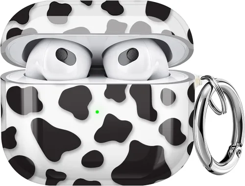 Miniatura 35 de Maxjoy Funda compatible con AirPods Pro, funda con diseño de vaca clara para mujeres y niñas, bonita funda protectora suave con llavero compatible