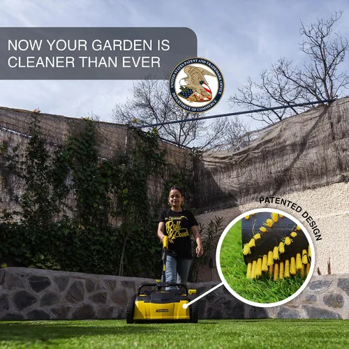 Miniatura 7 de Barredora de Césped Artificial de Roll & Comb, Rastrillo Eléctrico con Cable para Césped Artificial, Regalo de Jardinería Genial, Colector de Hojas