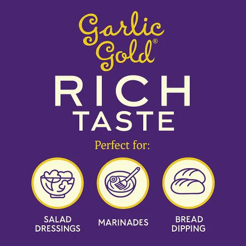 Miniatura 3 de Garlic Gold Aceite de oliva virgen extra infundido con ajo, certificado orgánico USDA premium, bajo FODMAP, prensado en frío (8.5 fl oz, 2 unidades)