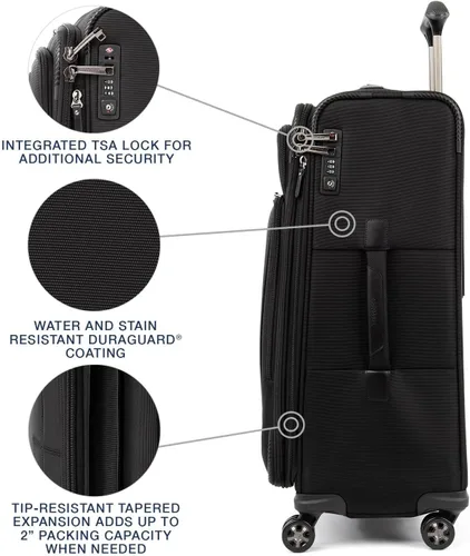 Miniatura 3 de Travelpro Crew Versapack - Maleta giratoria extensible Softside, Negro azabache), 407186501