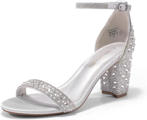 Miniatura 8 de DREAM PAIRS - Sandalias de tacón grueso y bajo para mujer