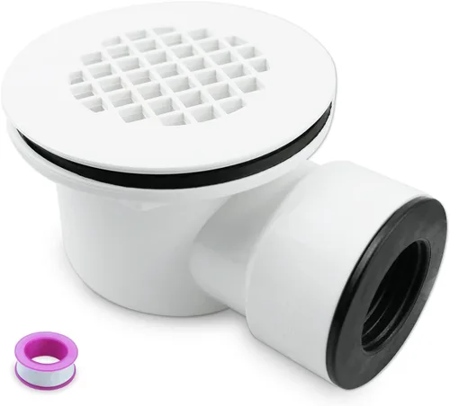 Miniatura 7 de Drenaje de base de ducha de perfil bajo, conjunto de drenaje de salida lateral de 1.5 pulgadas con colador perforado, drenaje de ducha de salida