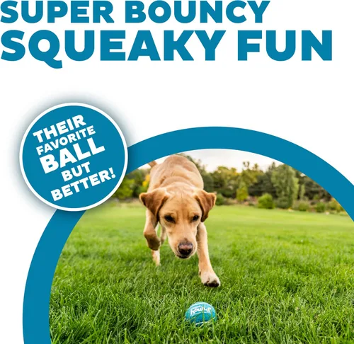 Miniatura 2 de Outward Hound Squeaker Ballz - Pelotas de tenis chirriantes para perros de menos de 50 libras, juguete interactivo para perros para buscar y Bolas