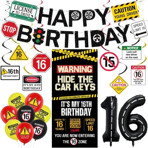 Miniatura 12 de Roetyce Decoraciones de cumpleaños número 10 para niños y niñas, pancarta negra de un dígito con la frase "I'm 10", globos colgantes en espirales