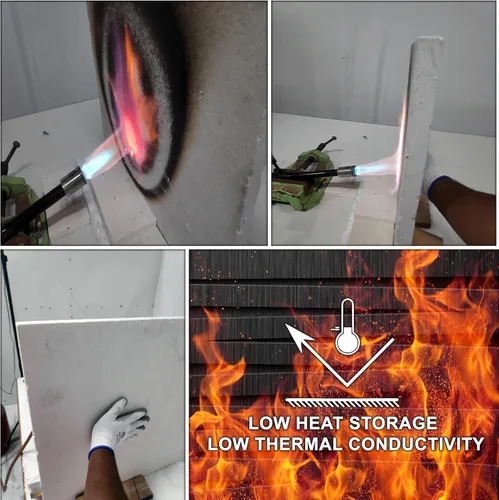 Miniatura 6 de SIMOND STORE Tablero de aislamiento de fibra de cerámica, 1 x 12 x 24 pulgadas, 2300 F, tablero de aislamiento térmico de cerámica para estufas