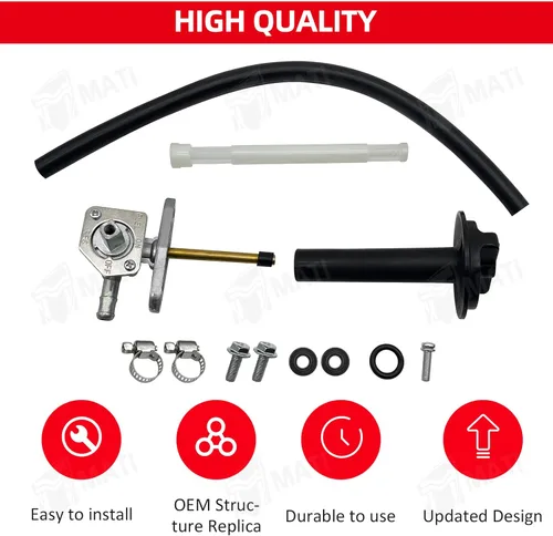 Miniatura 5 de M MATI Llave de combustible Petcock con conjunto de palanca para Honda TRX250 TRX350 TRX400 TRX420 TRX450 TRX500 TRX650 16950-HM8-003, pieza