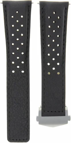 Ewatchparts Correa de reloj de cuero con cierre de 0.787 in, compatible con Tag Heuer Carrera CV2010, Wh1111, color negro