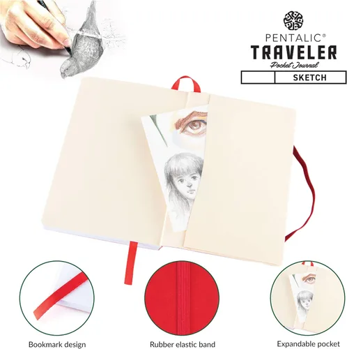 Miniatura 4 de Cuaderno de bocetos Travelers Dot Grid Pentalic Art, libre de ácidos