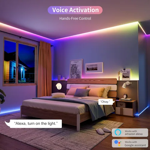 Miniatura 4 de PAUTIX Tira de luces LED RGB Smart IC COB, 6.56 pies/6.6 ft direccionable con certificación UL de 24 V, cinta flexible de color multicolor, funciona