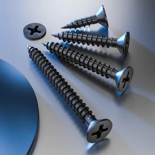 Miniatura 4 de Wensilon (385 piezas) Tornillos de cabeza plana negros para madera, tornillos autorroscantes de cabeza plana para metal rápido, equipados con kit