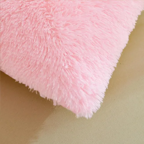 Miniatura 4 de Besfunny Juego de 2 fundas de almohada de pelo sintético negro, mullidas y peludas para decoración de dormitorio, fundas de almohada negras suaves