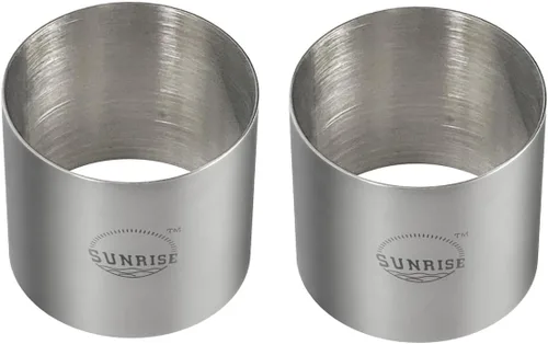 Sunrise Formas de la galjanoplastia de la fuente de la cocina del acero inoxidable del molde del anillo establece 3" X 2.75" (2)