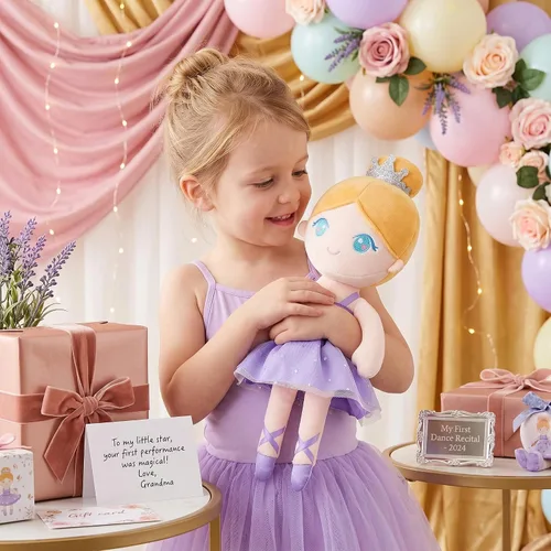 Miniatura 5 de Gloveleya Muñeca bebé niña regalo bailarina felpa suave muñeca púrpura claro Ballet Púrpura01