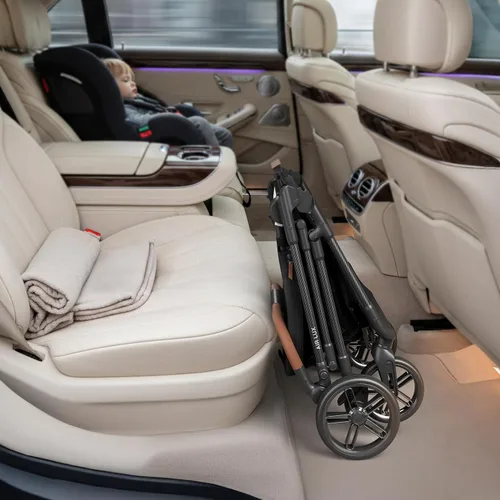 Miniatura 8 de MAMAZING Air Lux - Cochecito de bebé, marco de fibra de carbono de solo 15.8 libras, cochecito plegable compacto para niños pequeños con asiento Gris