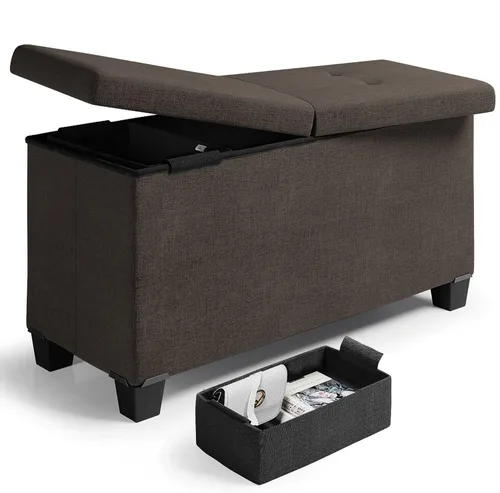 Miniatura 13 de Nestl Banco otomano de almacenamiento de 30 pulgadas con contenedores de almacenamiento, caja de almacenamiento máxima de 660 libras