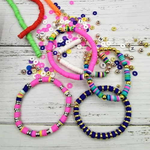 Miniatura 4 de Amaney 500 piezas de 6 mm cuentas doradas planas redondas para hacer joyas, cuentas espaciadoras en disco sueltas para pulseras, collares