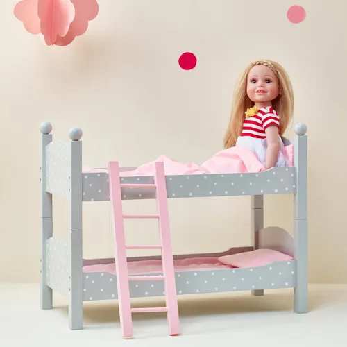 Miniatura 4 de Doble litera Teamson de lunares, de princesa, de 18" , 18", gris
