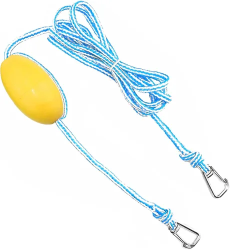 Cuerda de flotador resistente de grado marino, cuerda de alta visibilidad con ganchos de acero inoxidable 316 para línea de remolque de kayak, boya