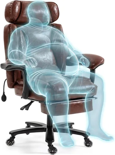 Miniatura 9 de Silla de oficina de masaje con reposapiés, 6 puntos de vibración y Heaing, silla ejecutiva ergonómica de escritorio para oficina en casa