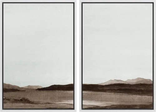 Miniatura 140 de SIGNWIN Lienzo enmarcado para pared, juego de arte sereno de paisaje de pantanos, ilustración rústica, arte moderno, minimalismo, decorativo
