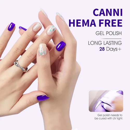 Miniatura 3 de CANNI - Esmalte de uñas en gel azul real, 1 unidad de 0.5 onzas, color azul marino, gel de cobalto oscuro profundo, para quitar el esmalte de uñas