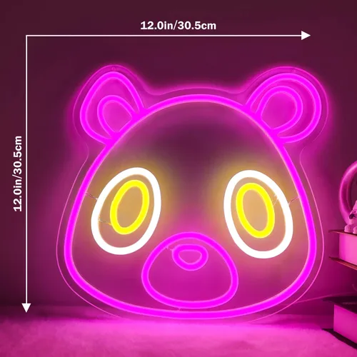 Miniatura 2 de Letrero de Neón de Oso de Graduación Letrero de Luz de Neón de Oso Rosa Letrero de Luz de Neón de Dibujos Animados de Graduación Letreros LED