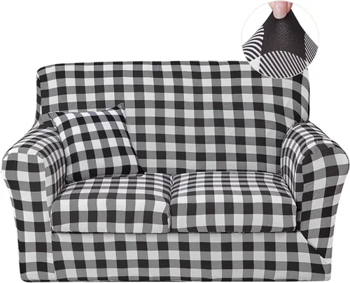 Miniatura 27 de JQinHome Funda elástica para sofá de 2 piezas Fundas para sofá, funda para sillón con funda de cojín separada para silla, protector de muebles
