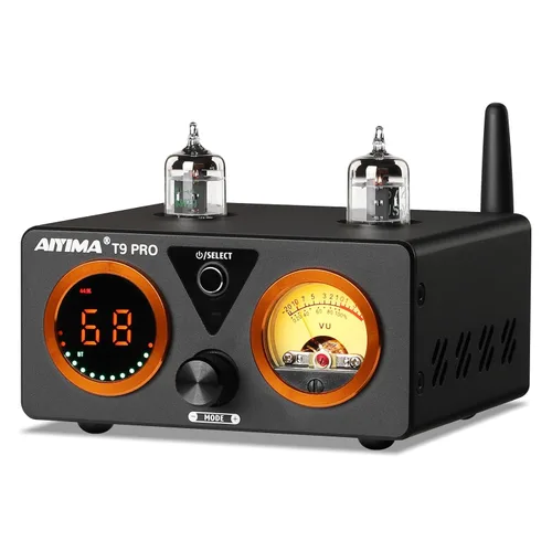 AIYIMA Amplificador Bluetooth T9 PRO de 200W Amplificador de Potencia Digital HiFi Clase D Canal 2.0/2.1 Amplificador DAC de Tubo de Vacío con