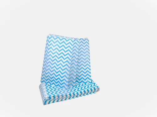 Miniatura 4 de 888 Display - 200 piezas de bolsas de regalo de papel Chevron azul de 6 "x 9" Bolsas planas de ventas de compras