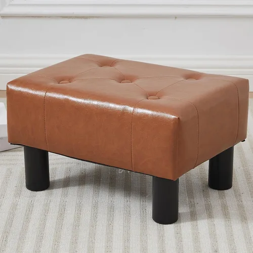 Miniatura 11 de Taburete pequeño otomano, reposapiés otomano de lino, reposapiés para sofá, reposapiés rectangulares y otomanos, pequeño para sala de estar, entrada